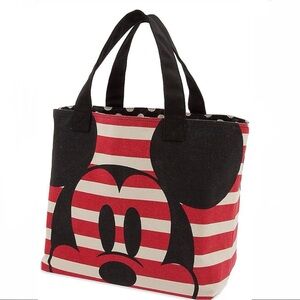 Official DISNEY Store Merch Minnie Mouse Striped Tote Bag Red Black | Polka Dot